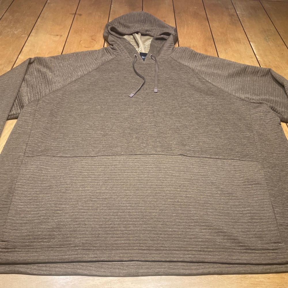REI Co-Op Cooperative Long Way Home Hoodie Brown Ribbed Sweatshirt XXL